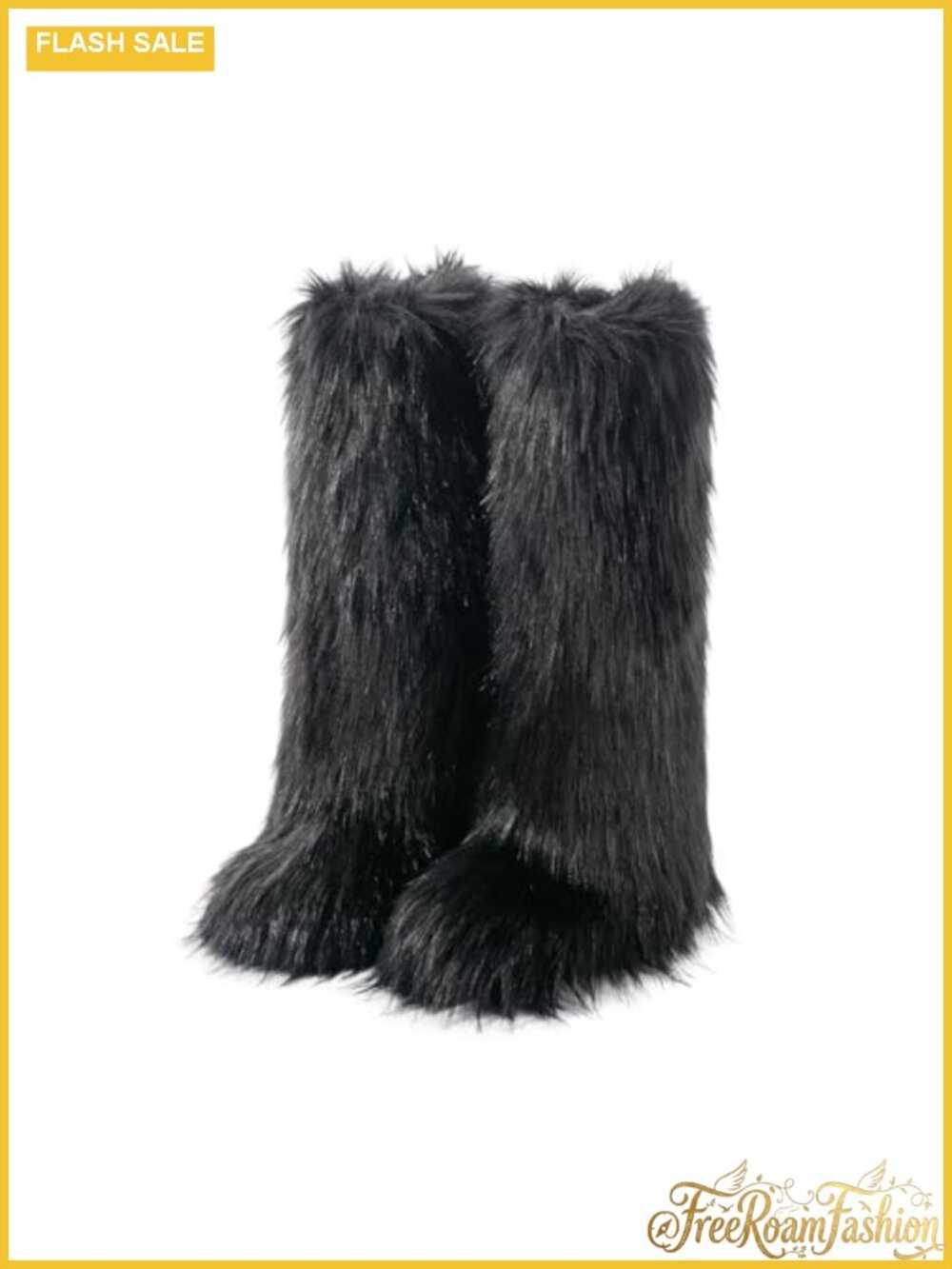 ZVC Women's Knee-High Fluffy Snow Boots Faux Fur Insulated Slip Resistant
